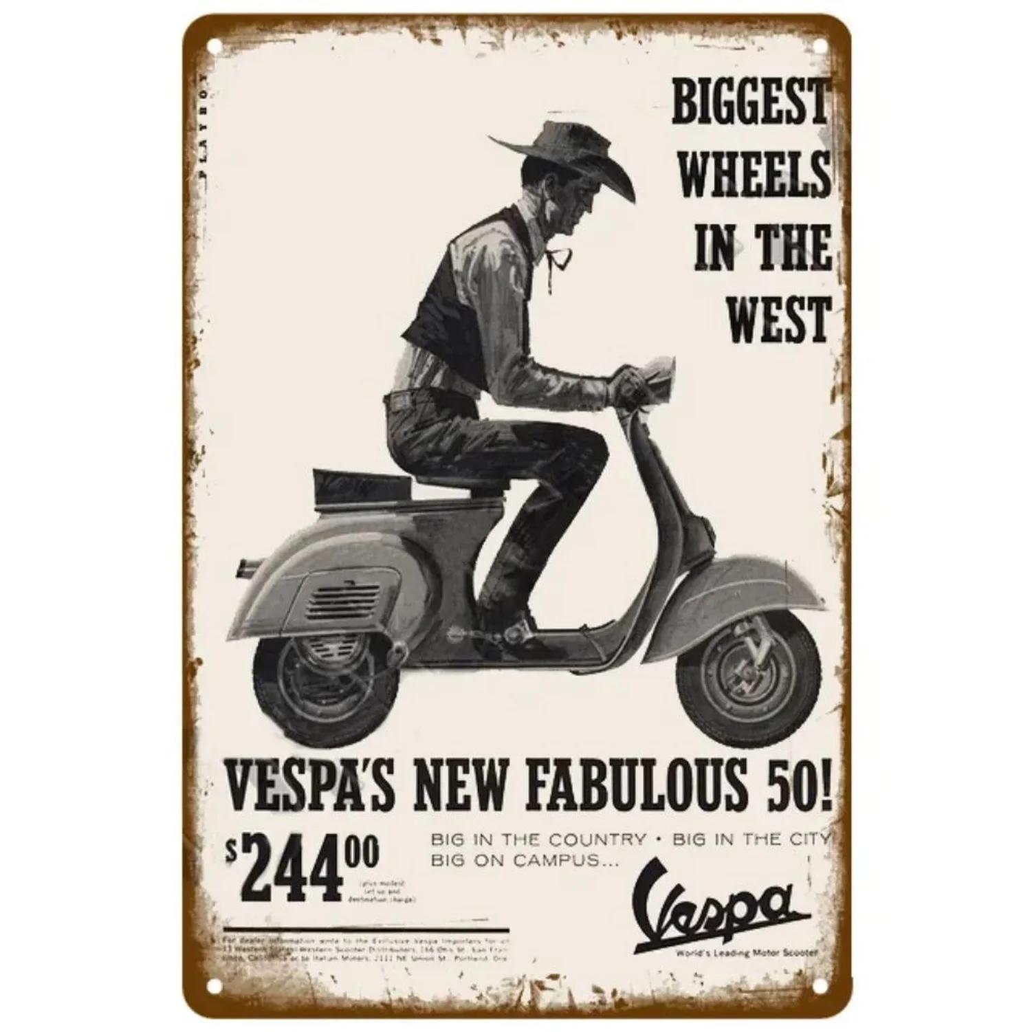 

Metal Tin Signs Vespa Motorcycles Wall Decoration Plaque Vintage Art Poster Iron Painting for Man Cave Home Cafe Garden Club Bar 20x30cm