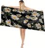 1PC White Daisy Flowers paint Towel for family friends Gifts Quick-Dry Beach Towel For Yoga Tourism Beach GYM Camping Swimming