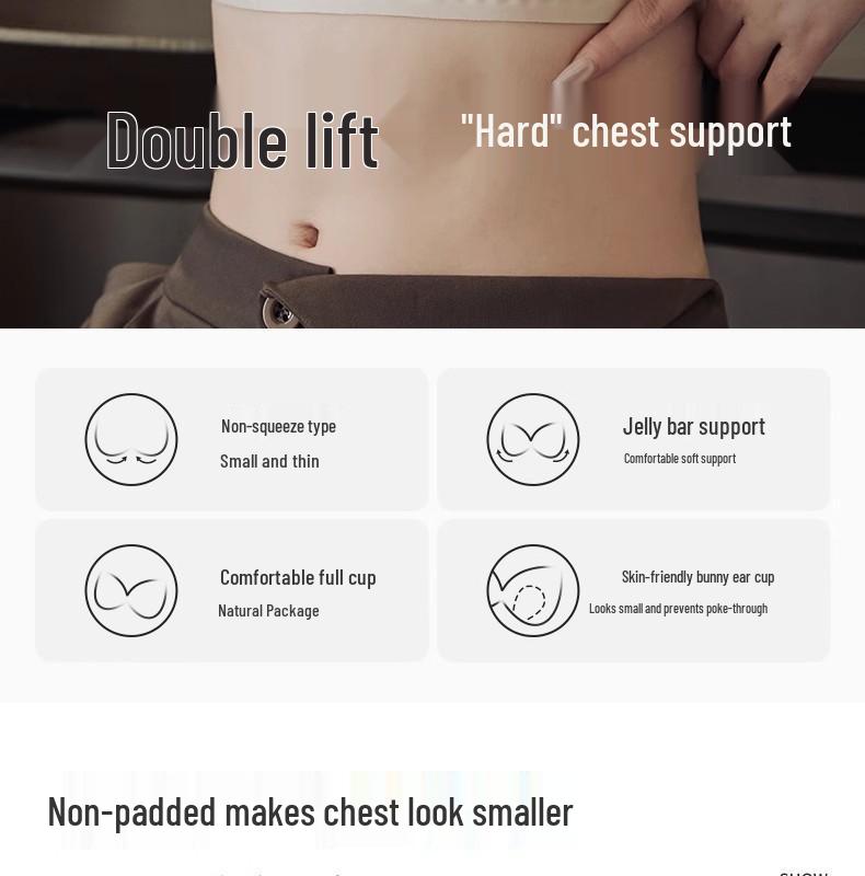 Summer Seamless Lift-Up Bra: Thin Style, Side Support, Anti-Sagging, Plus Size, Soft Comfort