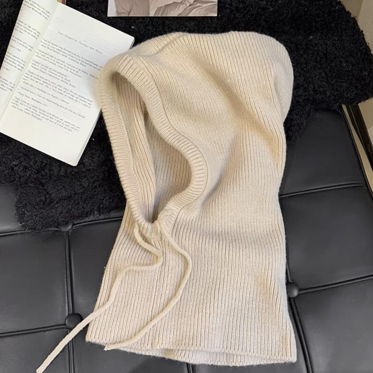 

Пуловер-балаклава из шерсти 2024 года - Теплый шарф-шапка для защиты ушей и шеи, Цельная защита от холода One Size