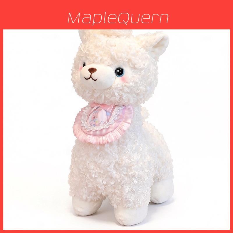 Alpaca Plush Toy With Cartoon Scarf Soft Stuffed Animal Gift For Kids