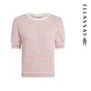 ELLASSAY Women's Colorful Tweed Short-Sleeve Knit Top