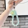 INS Candy Color Mobile Phone Lanyard Wrist Strap Women Girls Korean Beaded Flower Bracelet Anti-lost Case Bags Keys Pendant