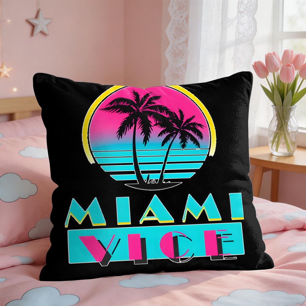 MMiami Vice Movie Cool Cushion Cover Square Short Plush Pillow Case Living Room Sofa Home Decor Funda X