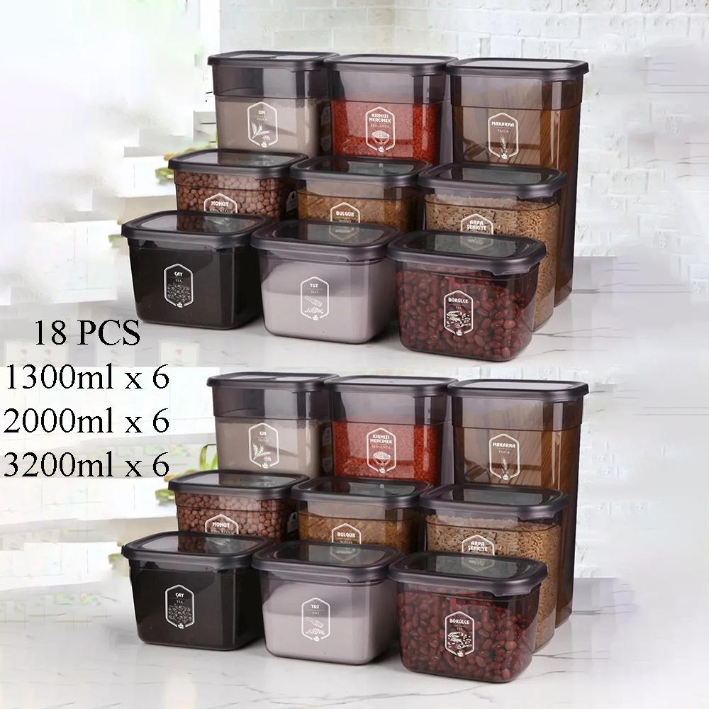 Luftdichte Lebensmittelaufbewahrungsbehälter-Sets – Transparenter BPA-freier Vorratskammer-Organizer, Stapelbare auslaufsichere Snackgläser für die Küche