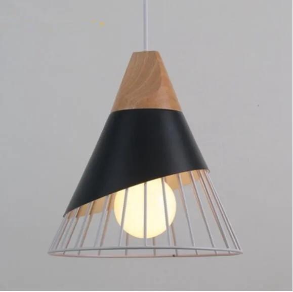 Wooden Iron Chandelier Pendant Light for Living Room Lighting Fixtures Bedroom LED Lamps Restaurant Coffee Shop Home Decoration