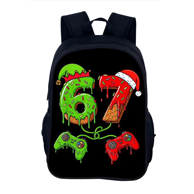 Lightweight School Backpack Teens With Character Print Design 20-35L Capacity Nylon Material Arc Shoulder Straps
