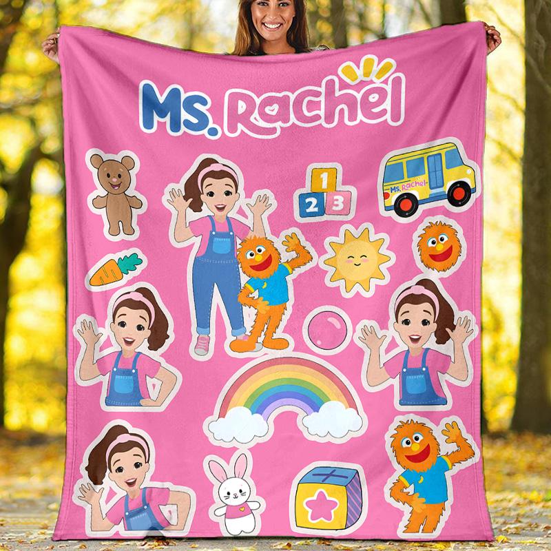 1pc Ms Rachel3 Theme Blanket - Digital Print, Polyester, Cozy for All Seasons, Perfect for Outdoor, Camping, and Travel