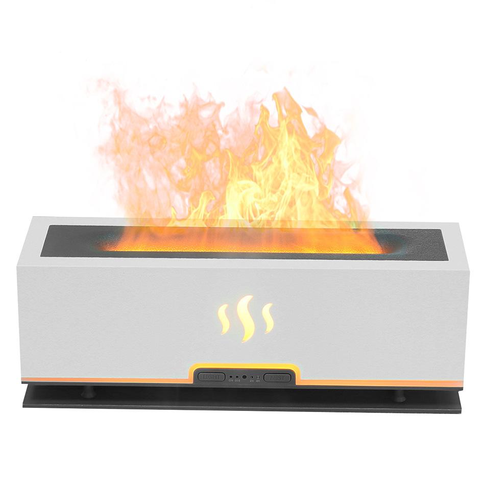 Holzmaserung Ätherischer Öl Diffusor Ultraschall Aroma Luftbefeuchter mit Blaue Flamme LED-Licht Heim Zimmer Aromatherapie Diffusor