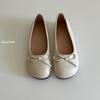 Blue cabinet, ballet style silver round head, cute small single shoes, super soft and comfortable grandma shoes, flat leather shoes.