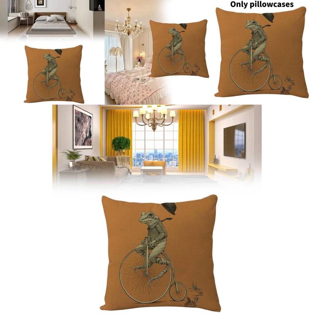 Animal Cartoon Zebra Linen Pillow Cover For Sofa Couch Decor 45x45cm