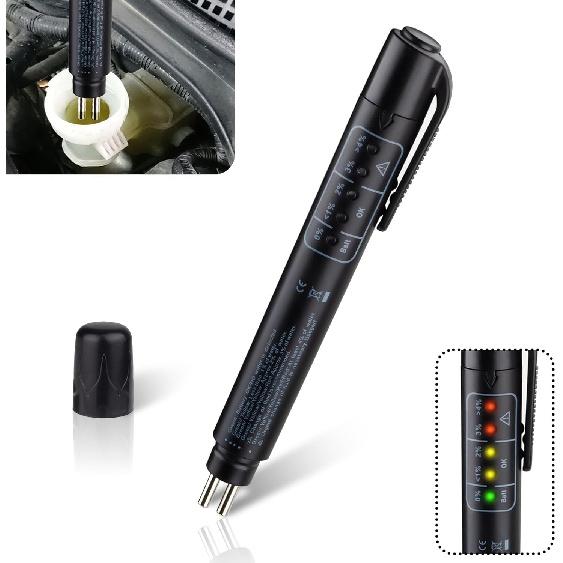 ecocstm Brake Fluid Tester, Brake Fluid Moisture Tester, Brake Tester | Brake Fluid Liquid Tester Pen with 5 LED Indicators, Auto Brake Diagnostic