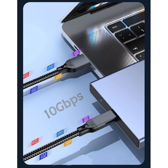 USB3.2 Typ A auf USB C Gen2 10Gbps Kabel Datenübertragung SSD Festplatte NVMe Kabel 3A 60W Schnellladung für iPhone 15 16 Samsung