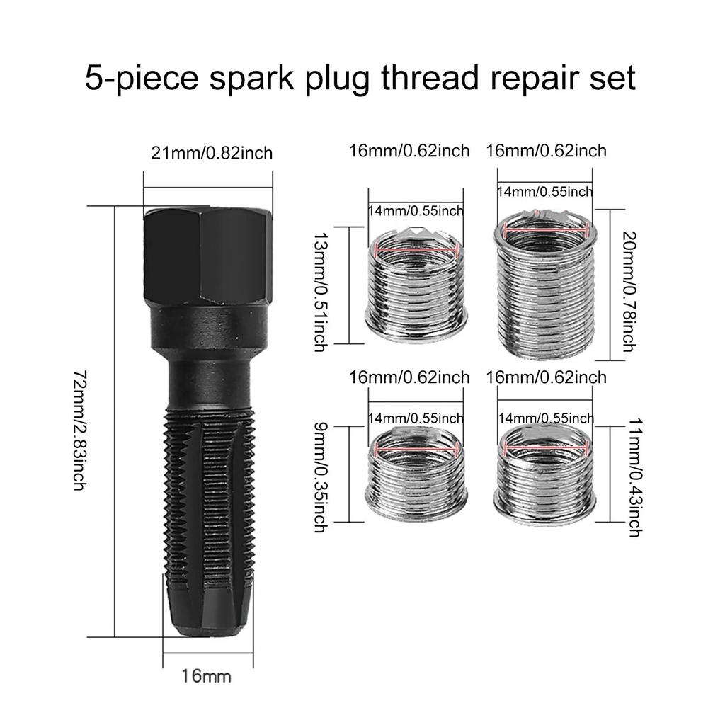 14mm Chiulasă mașină robinet bujie refiletare helicoil filet kit instrument de reparare manșon pentru bujie pentru piese de reparație