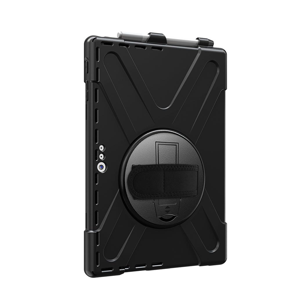 Custodia in Plastica Siliconica con Supporto Girevole a 360°, Cinturino a Mano/Spalla, Impugnatura Maniglia, Cavalletto Stabile per Microsoft Surface Pro