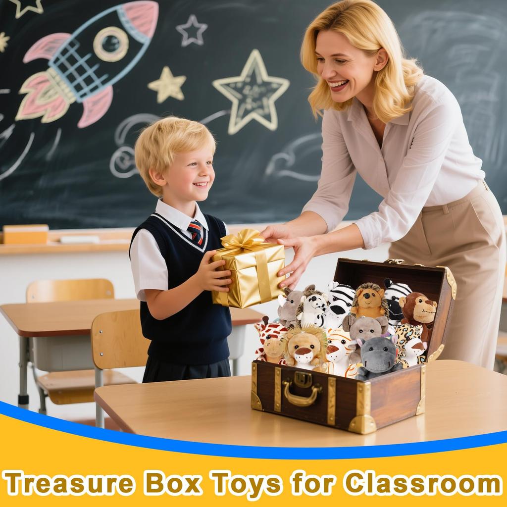 1/6-36 Small Safari Stuffed Animals 12cm Mini Plush Toys Jungle Animal Party Favors Baby Shower Gift Bags