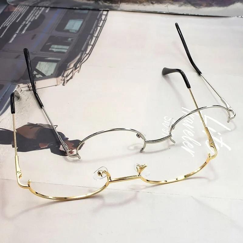 Anime Metallrahmen Brille Sommer Damen Mädchen Schwarz Halbrahmen Ohne Gläser Brillen Cosplay Party Dekoration Modeaccessoires
