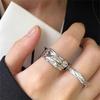Irregular pleated ring summer ins cold wind index finger ring opening couple ring accessories