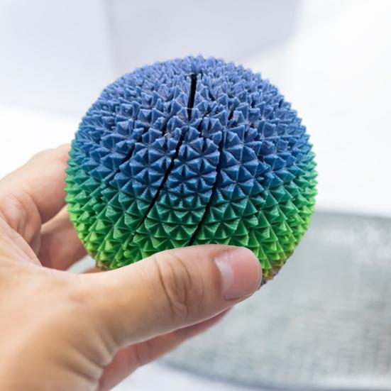 3D Printed Fidget Ball Toy Hard Spiky Fidget Sphere Twistable Sensory Stress Relief Desk Accessory for Adults Kids