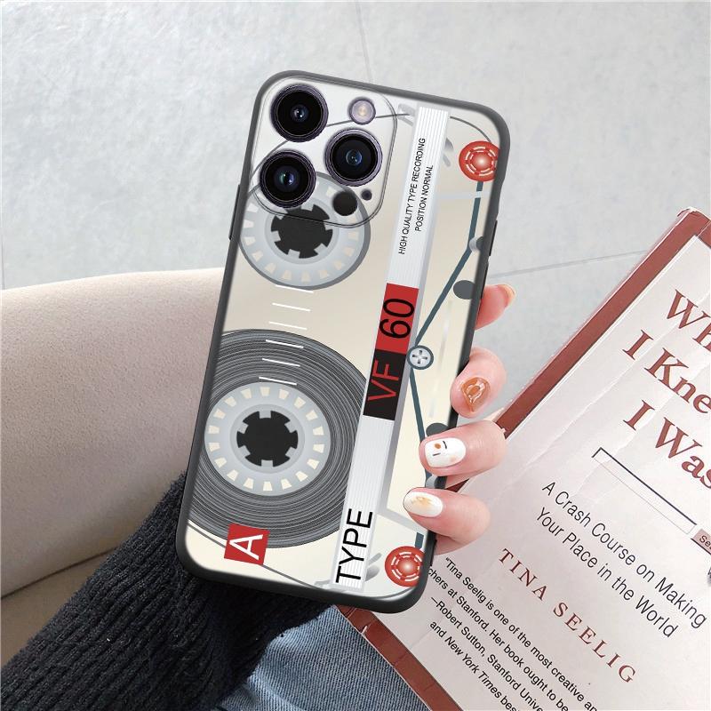 Tālruņa maciņi iPhone 15 Pro 6 14 XS 13 Max XR 12 Mini 7 Plus X SE 8 11 Funny Retro Camera Phone Rakstains mīksts TPU triecienizturīgs bufera apvalks