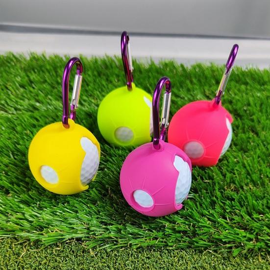 Silicone Golf Ball Protective Cover, Universal Golf Ball Holder with Carabiner, Portable Golf Ball Carrier Protector Sleeve, Golf Accessories