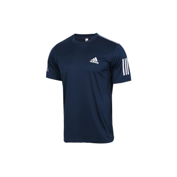 adidas Tennis Sports Round Neck Short Sleeve Navy Blue Men s DU0858 S