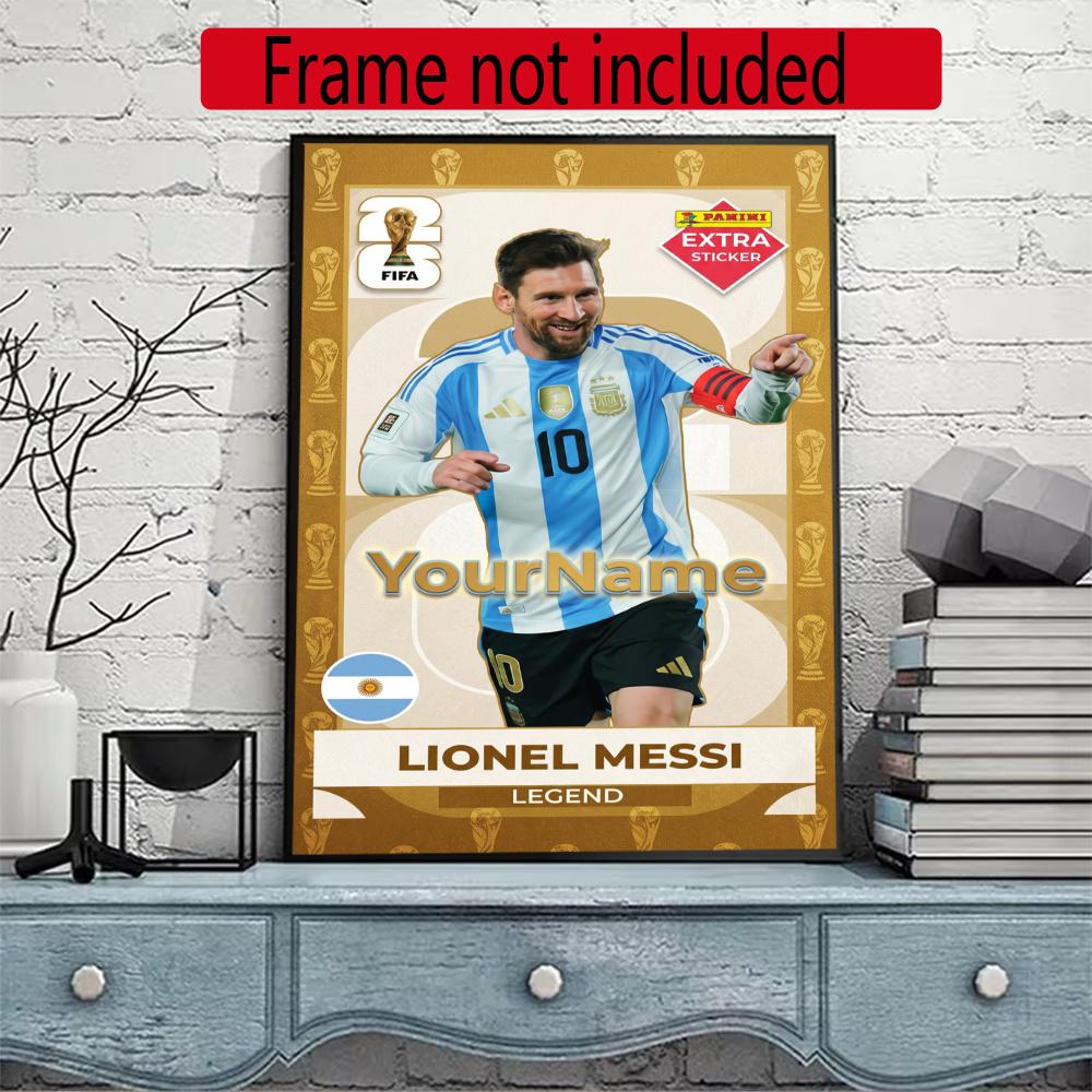 Messi Customize Your Name Diamond Painting Round Diamond Diy Frameless Holiday Artwork Suitable For Home Office Wall Decoration