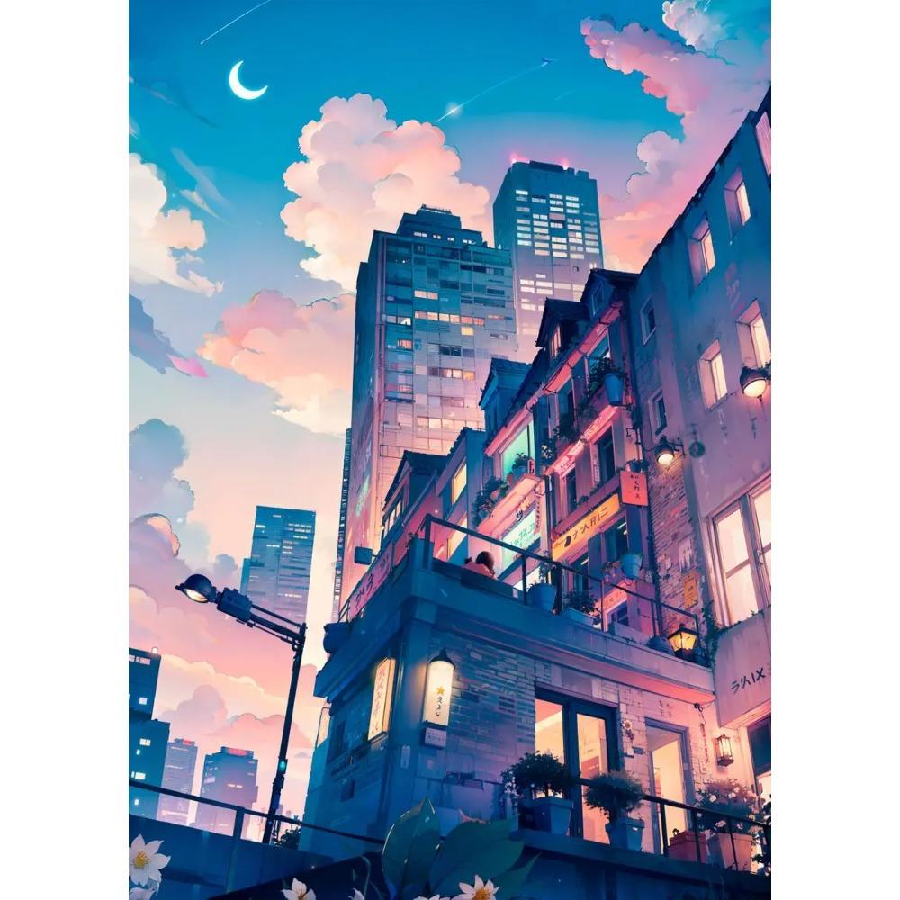 Anime Japanese Street Landscape Poster Prints For Living Room Home Decor Abstract Scenery Canvas Painting Wall Art Aesthetic