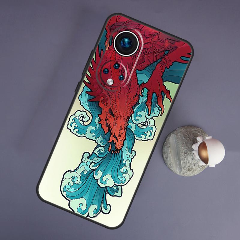 Dragon Cool Art For Huawei Honor Magic 5 Lite 70 50 X8 X9 a P20 P30 P40 P50 P60 Pro P Smart Nova 9 5T Case