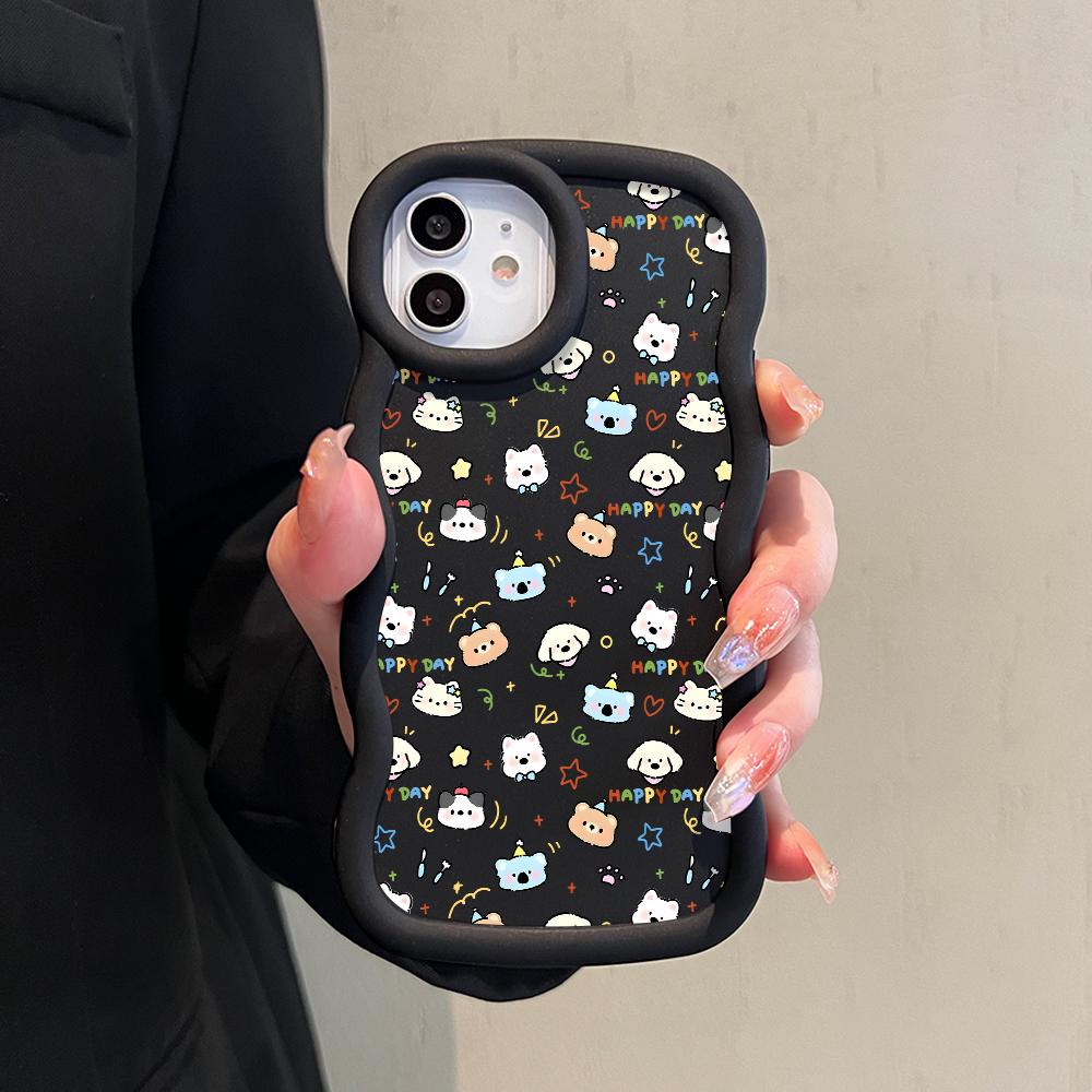 Gemaltes Muster Big Wave Edge Weiches Silikonmaterial Macaron-Telefongehäuse Stoßfestes Schutzgummigehäuse für iPhone Huawei Honor Infinix Tecno