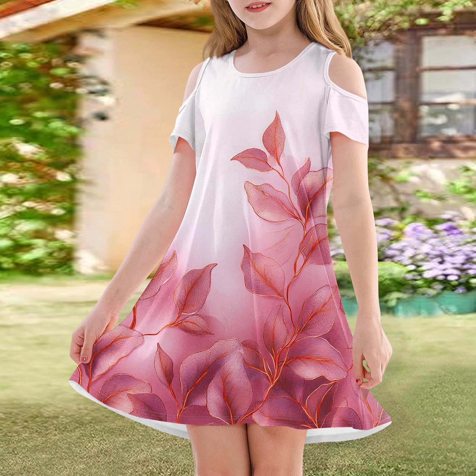 

Платье А-силуэта для девочек - летнее повседневное платье без рукавов для малышей 160 арбуз красный