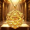 Traditional Chinese Style Gold Pendant 3D Embossed Matte Finish Auspicious Designs For Daily Wear Gifting Jewelry Collection