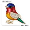 Stylish Enamel Bird Brooch 1pc Rhinestone Animal Sparrow Pin for Women Unisex Lapel Pin for Formal Events