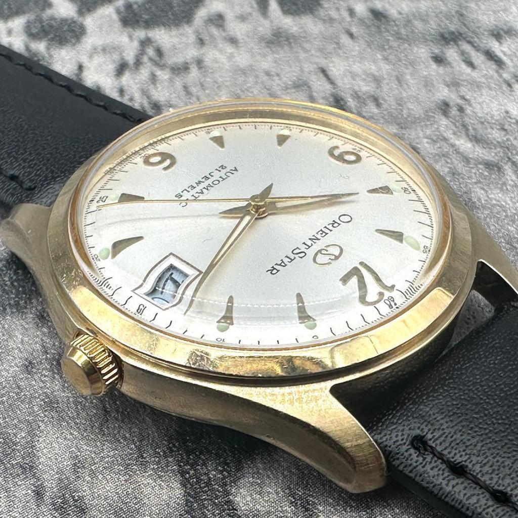 Used Orient Star 21 Stone Date Back Skid Automatic Watch