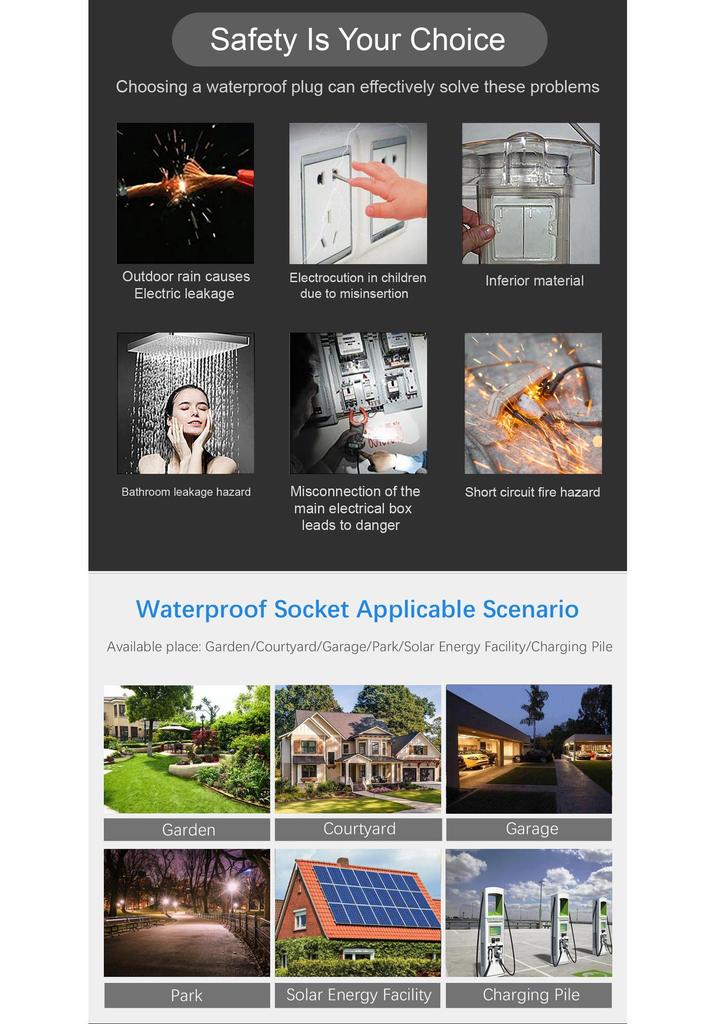 EU Waterproof Outdoor Smart Double Plug with Alexa - IP44 Graffiti Smart Home Timer Socket