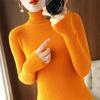 Women's Solid Color High Collar Long Sleeve Slim Fit Knit Sweater - Short & Warm for Autumn/Winter