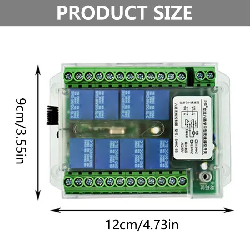 8-Channel Wireless RF Remote Controls Switches Relays Module DC8-86V / AC110-275V