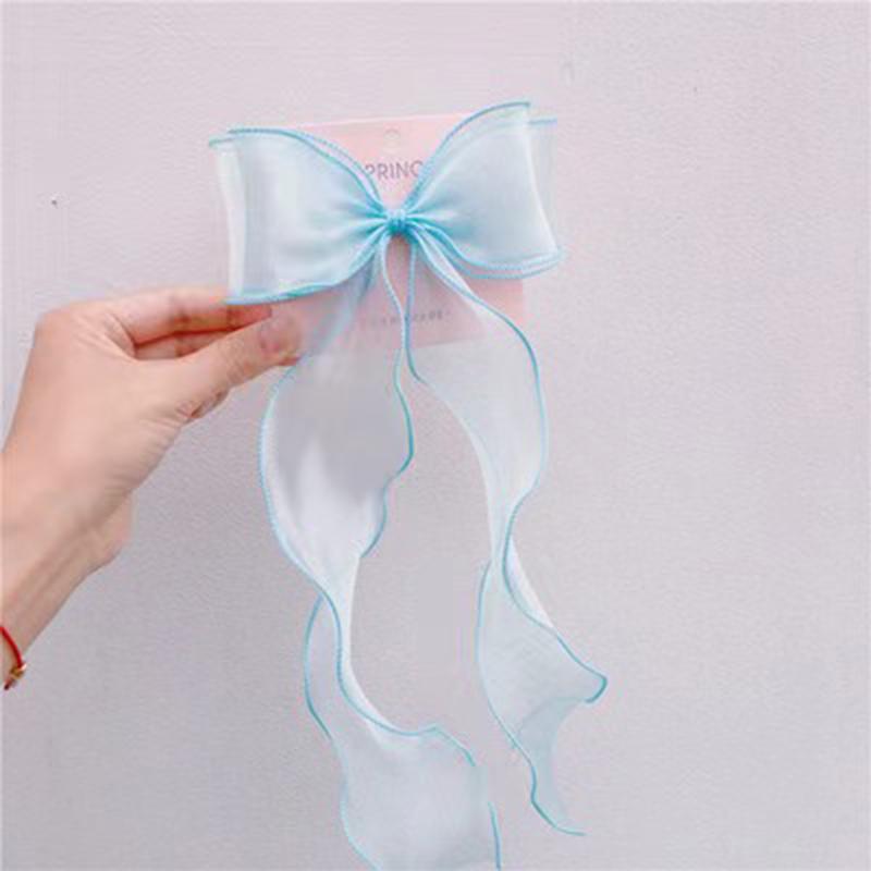 2PC Girl Horsetail Bow Hair Accessories Spinka do włosów Długa wstążka Spinka do włosów Akcesoria do włosów