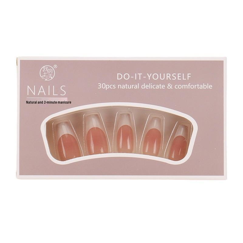New Year High-End French White Blush Manicure: Wearable Whitening Nail Pieces
