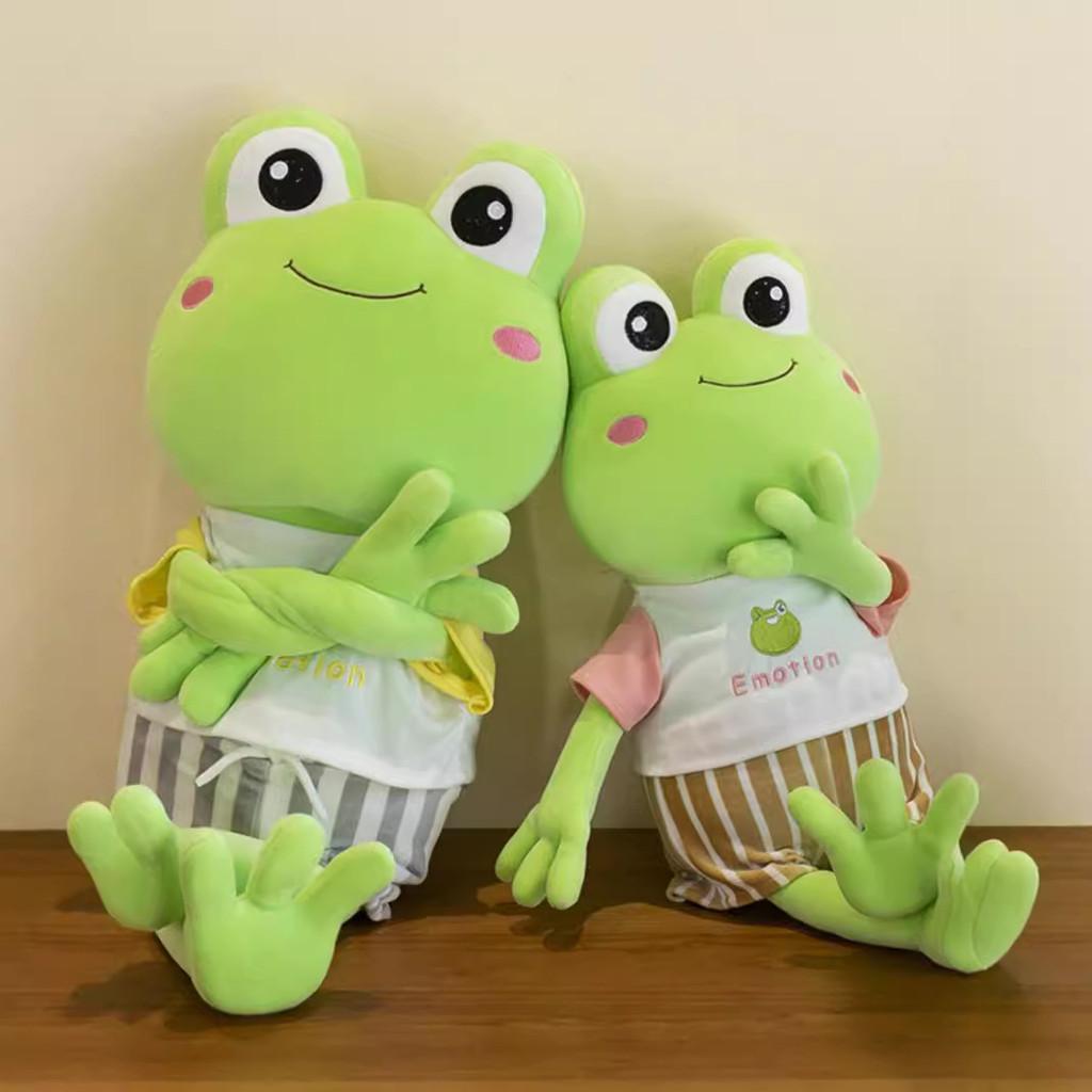 Adorable Green Frog Plush Toy Perfect For Cuddling With Soft Pp Cotton Filling