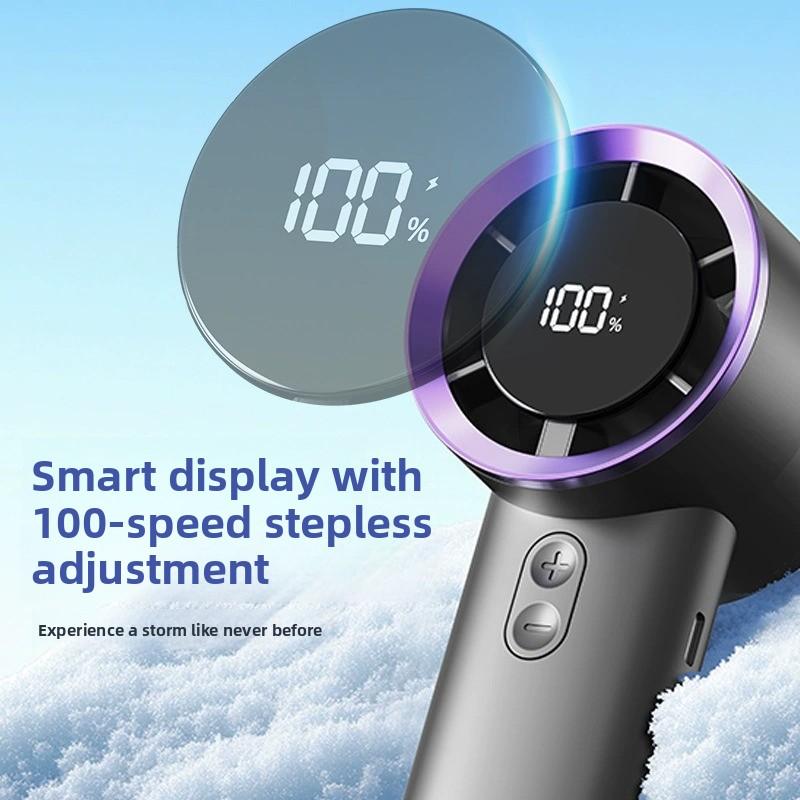 Mini ventilador de mano portátil USB con pantalla digital y batería de larga duración para exterior
