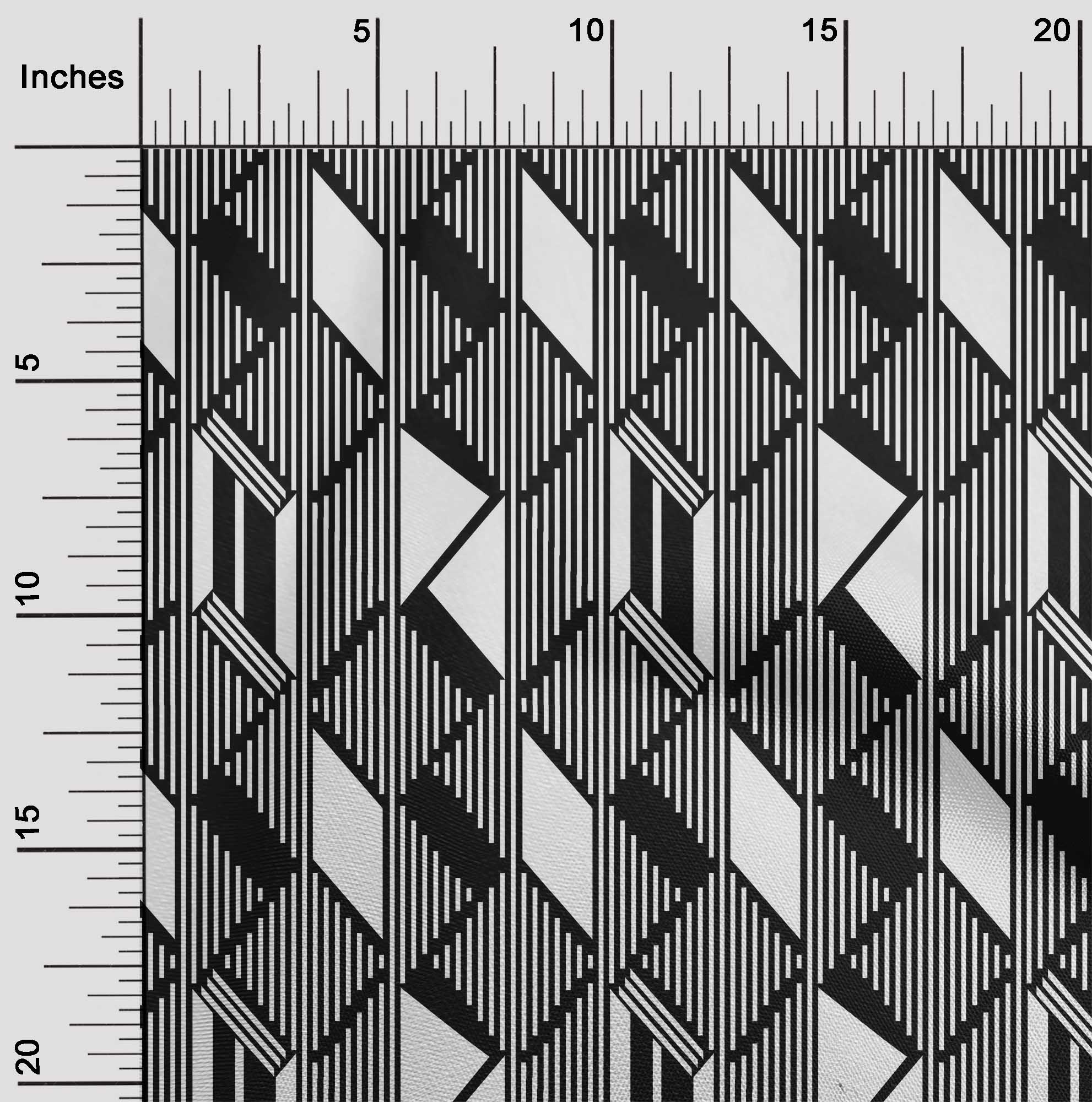 

oneOone Бавовняна гнучка тканина Паралелограм і трикутник з геометричним принтом у дворі 40 дюймів 42 Inch Wide - Viscose Chiffon чорний