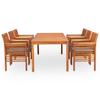 7 Piece Garden Dining Set with Cushions Solid Acacia Wood