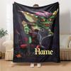 Custom Name Mysterious Creature Portrait Blanket for Couch & Bed, Plush Cozy Fuzzy Blanket Super Soft & Warm Blankets for Fall and Winter. 0908141