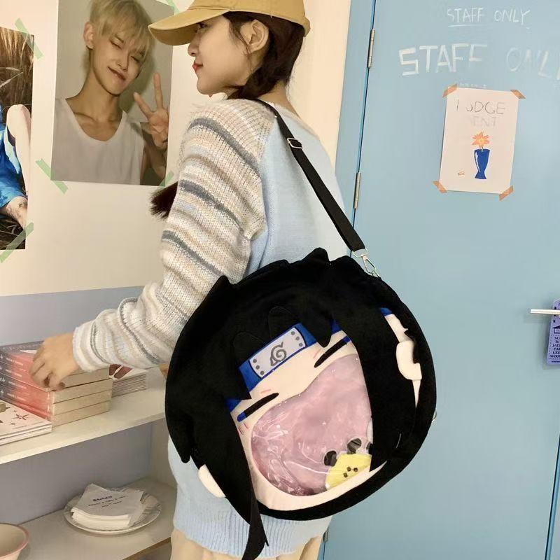 Naruto Uchiha Sasuke Plush Backpack With Large Capacity For Daily Use Teen Gift