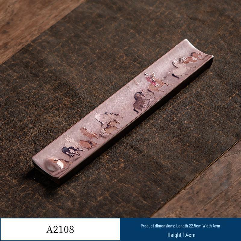 Guochao River & Mountain Ceramic Incense Holder - Retro Incense Stick Tray for Indoor Use