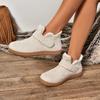 Comemore Flat Warm Padded Snow Boots Winter New Solid Color Round Head Cotton Shoes for Women Suede Casual Plus Velvet Botines