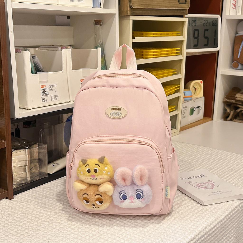 Schoolbag fog sweet waxy doll sweet and cute backpack kindergarten middle and large class bag spring outing research light small backpack