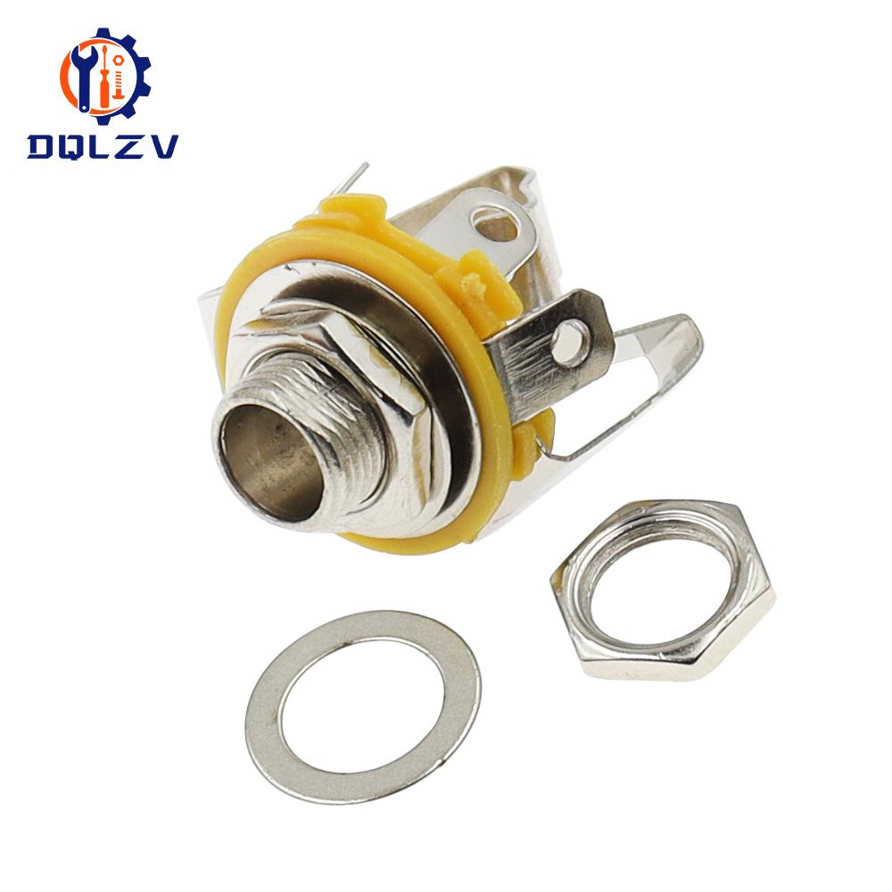 Nickel 6.35mm 1/4 Inch Mono TS Panel Chassis Mount Jack Audio Female Connector Solder