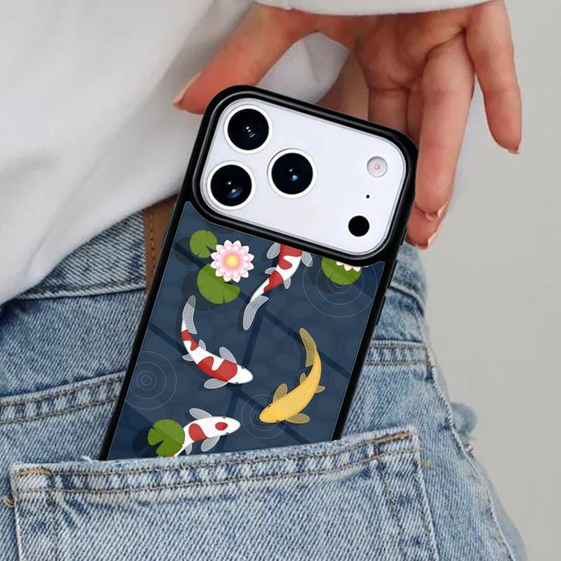 

Японский карп Кои Чехол для телефона iPhone 16e 15 14 13 12 17 Pro Max Plus Air 17pro Чехол Coque iPhone 15